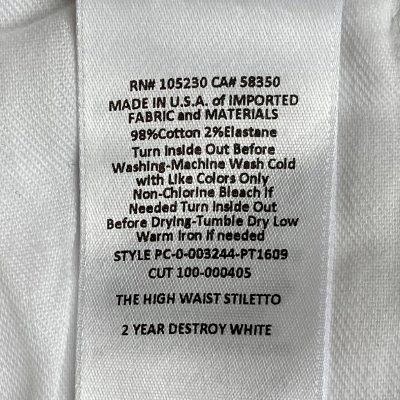 ♟8x HP!♟ NWT Current/Elliott Stiletto Jeans - Picture 14 of 14